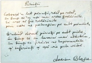 manuscris Lucian Blaga